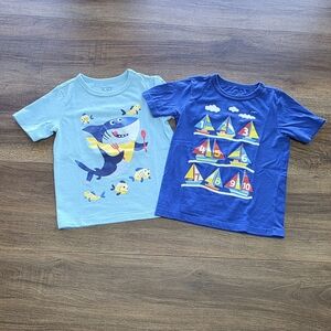 🦈Lot of Two Toddler Boys Shirts for Summer SIZE: 4T⛵️